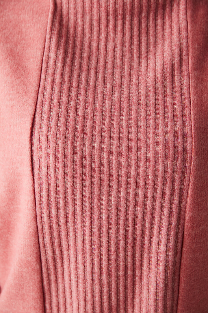 Orange Rose Soft Loose Thermal Sweatshirt - 2