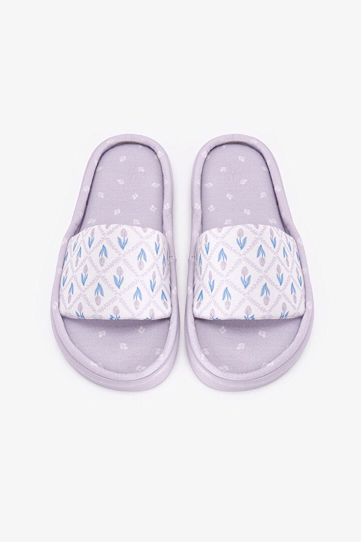 Lilac Ella Floral Slippers - 1