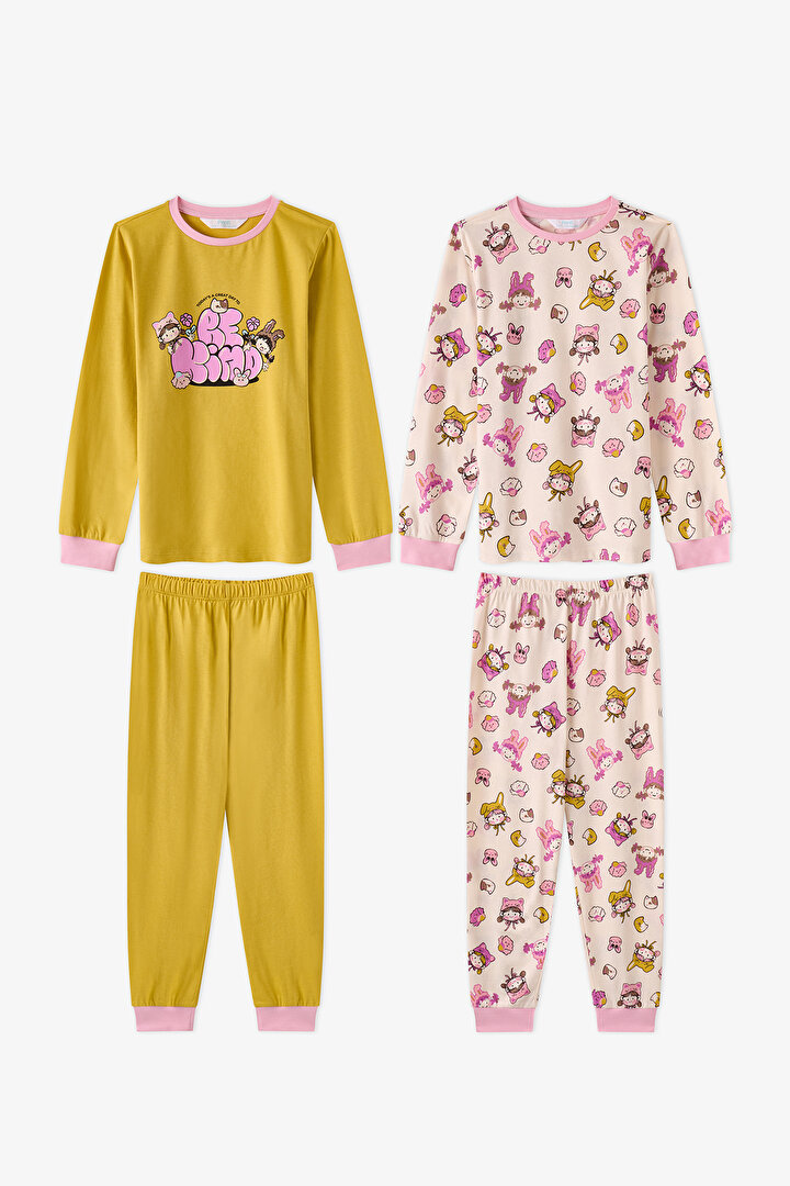Girls' Kindly Friends Long Sleeve 2 Pack Pyjama Set - 1