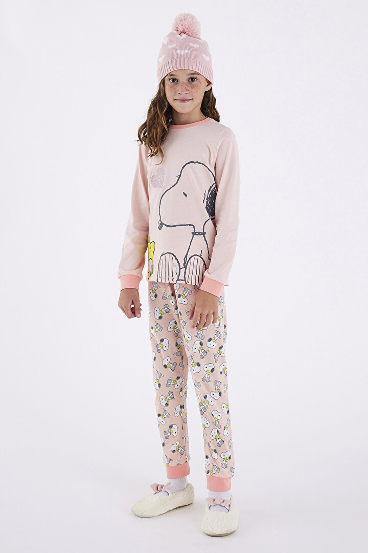 Kız Çocuk Snoopy Shiny Fam 2li Pijama Takımı - 2