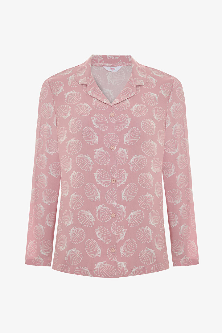 Çok Renkli Seashell Pantolon Pijama Takımı - 2