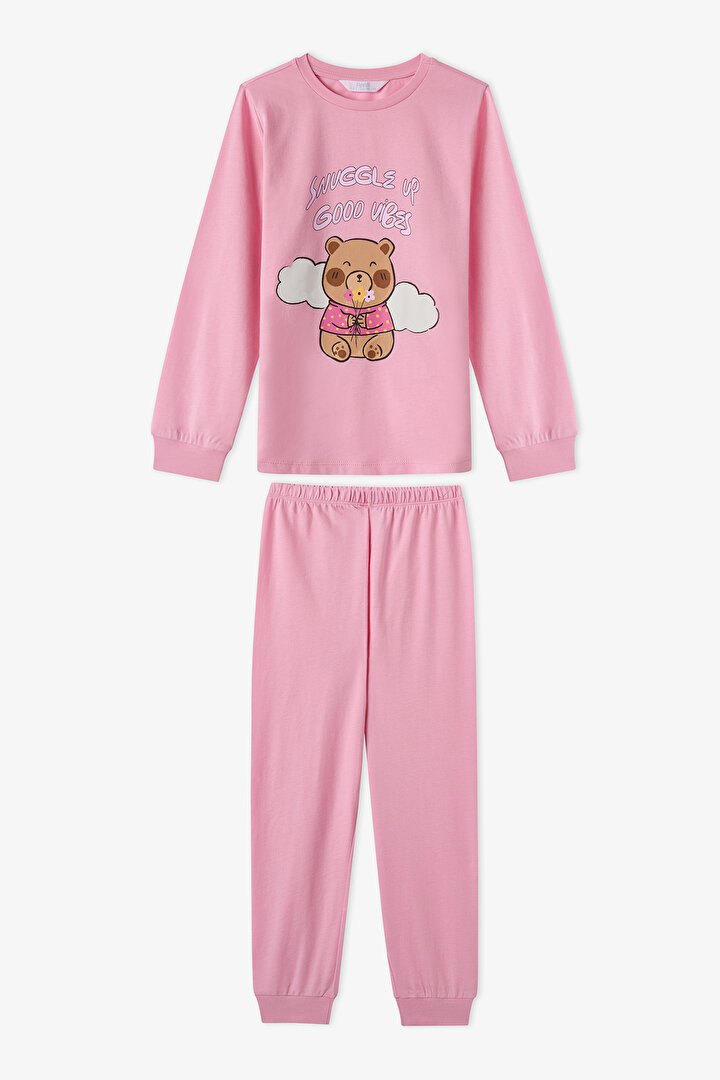Girls' Pink Friendly Capy Long Sleeve 2 Pack Pyjama Set - 2