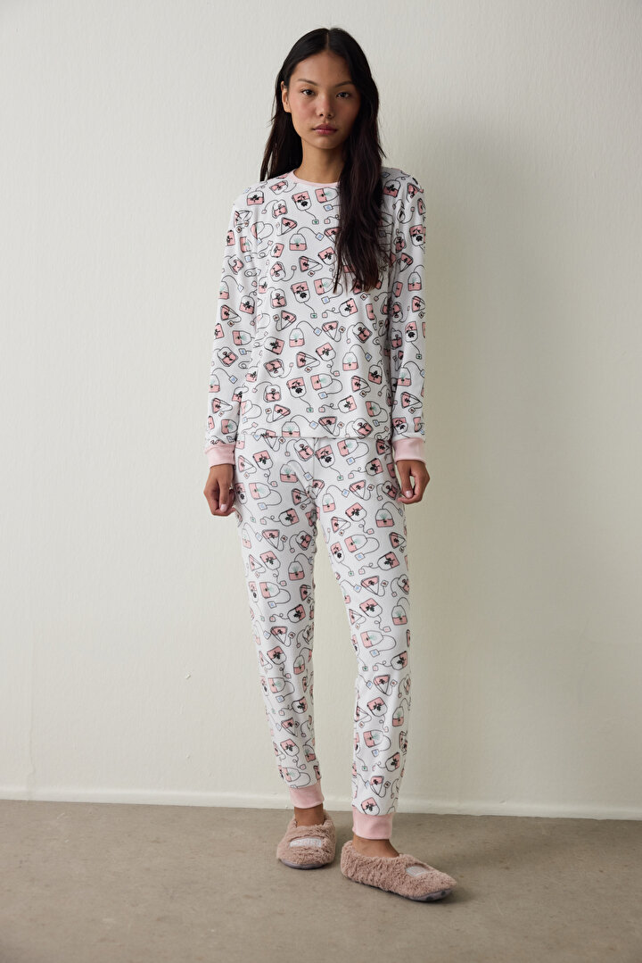 Tea Party Uzun Kollu Pijama Takımı - 1