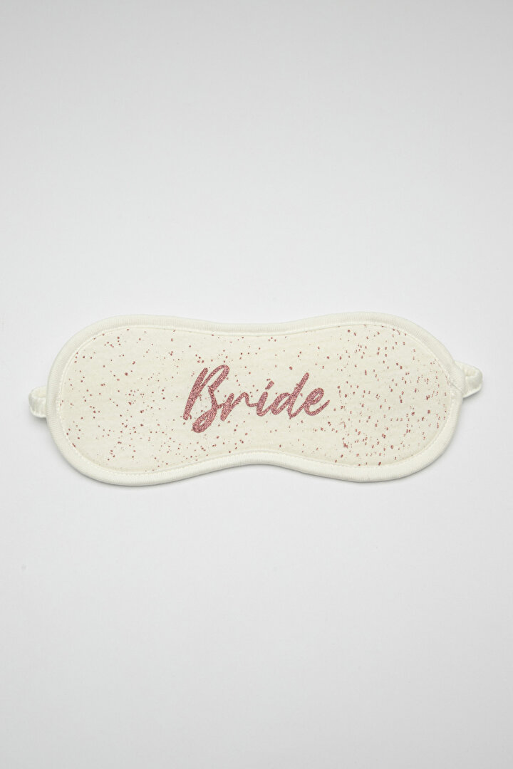 Beyaz Simli Bride Baskılı Uyku Gözlüğü-Gelin Koleksiyonu - 2