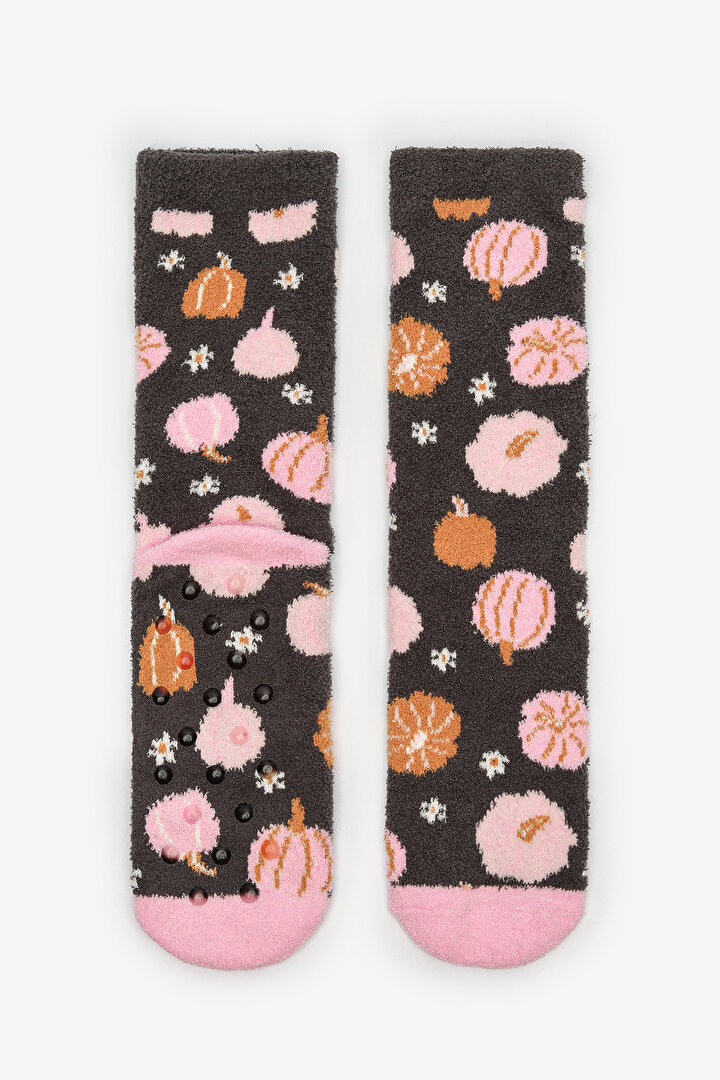 Cute Pumpkins Grey Socket Socks - 2