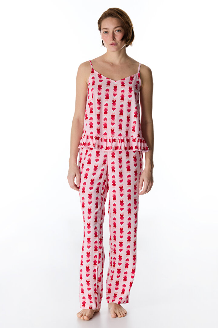 Acık Pembe Carrie Pantolon Pijama Takımı - 1