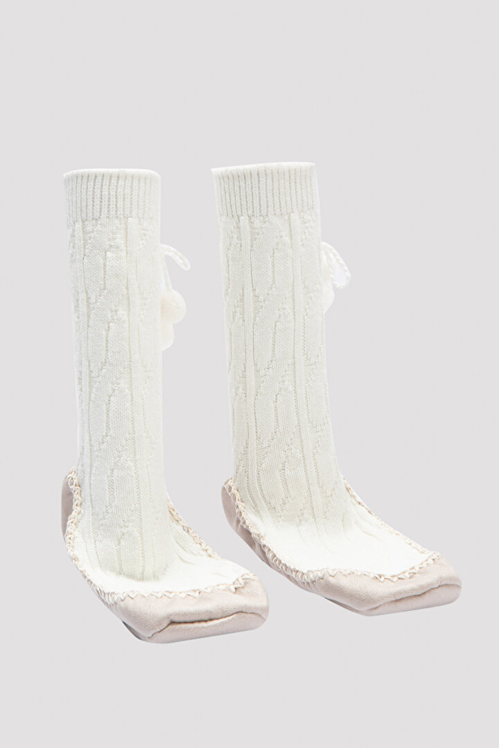 Soft Pompom Knit Soket Çorap - 2