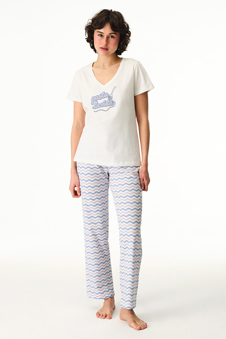 Colorful Pasta La Vista Pants Pajama Set - 1
