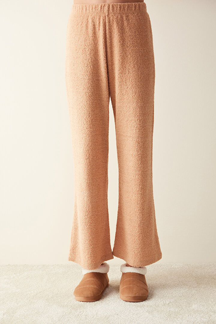 Cozy Solid Pantolon Kahverengi Pijama Altı - 2