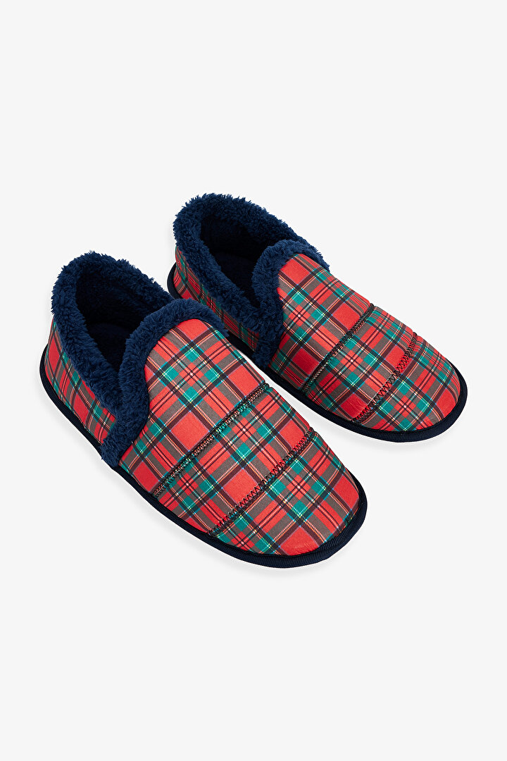 Lacivert Erkek Kareli Ev Patiği - 2