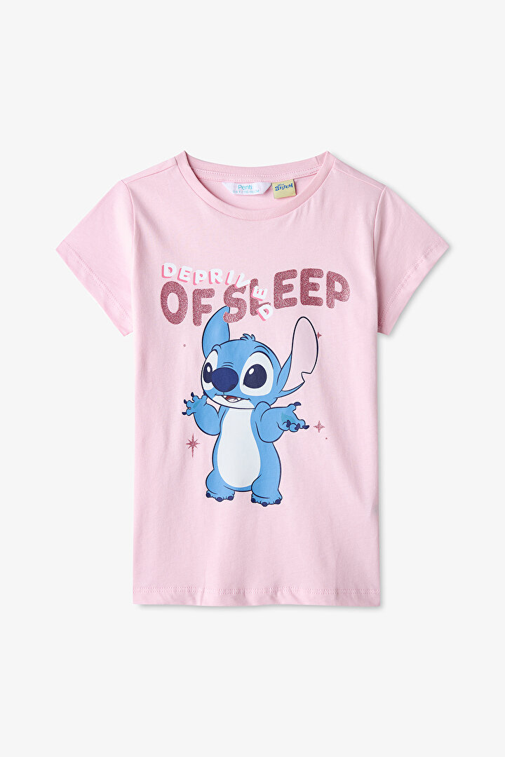 Pembe Kız Çocuk Lic Stitch Fam Pijama Takımı - 2
