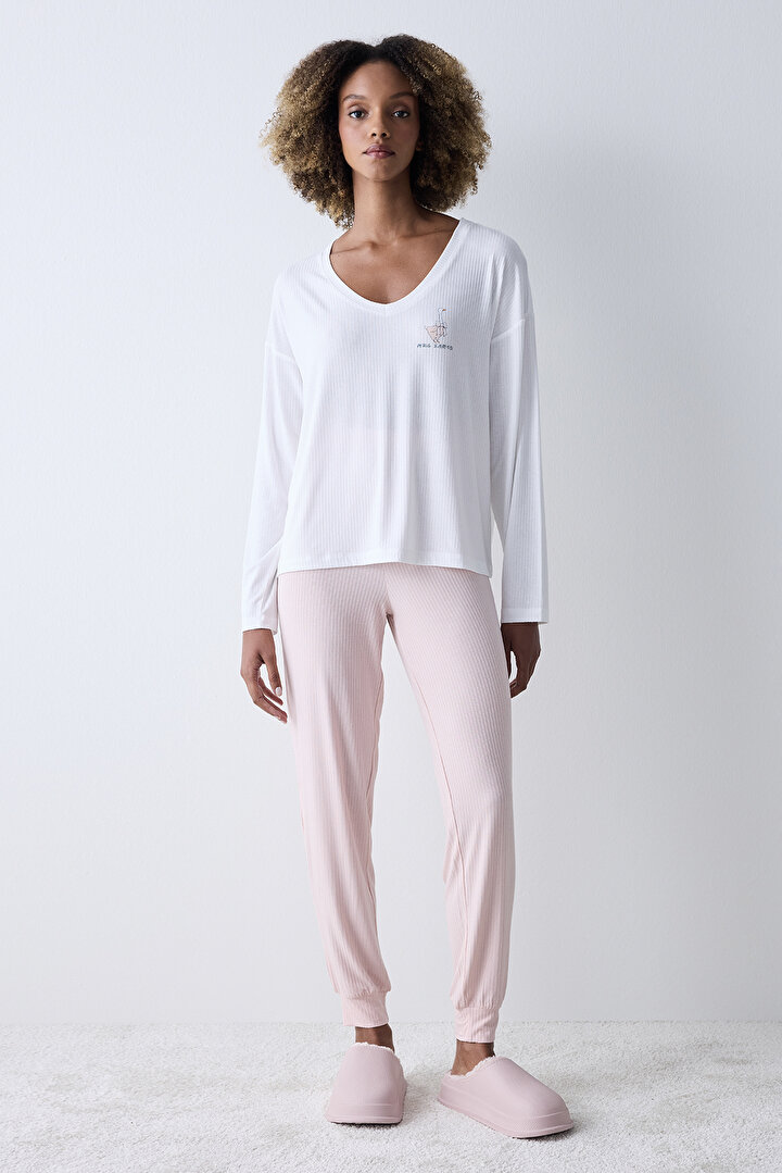 Dreamy White Tshirt PJ Top - 2