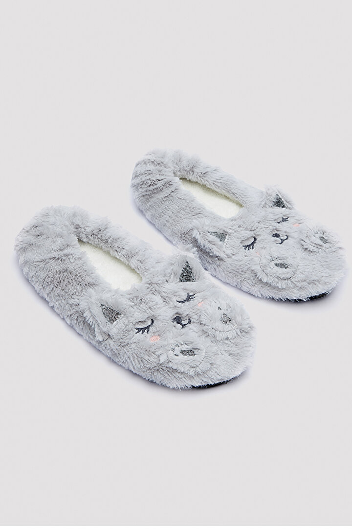 Cutie Cat Gray Liner Socks - 1
