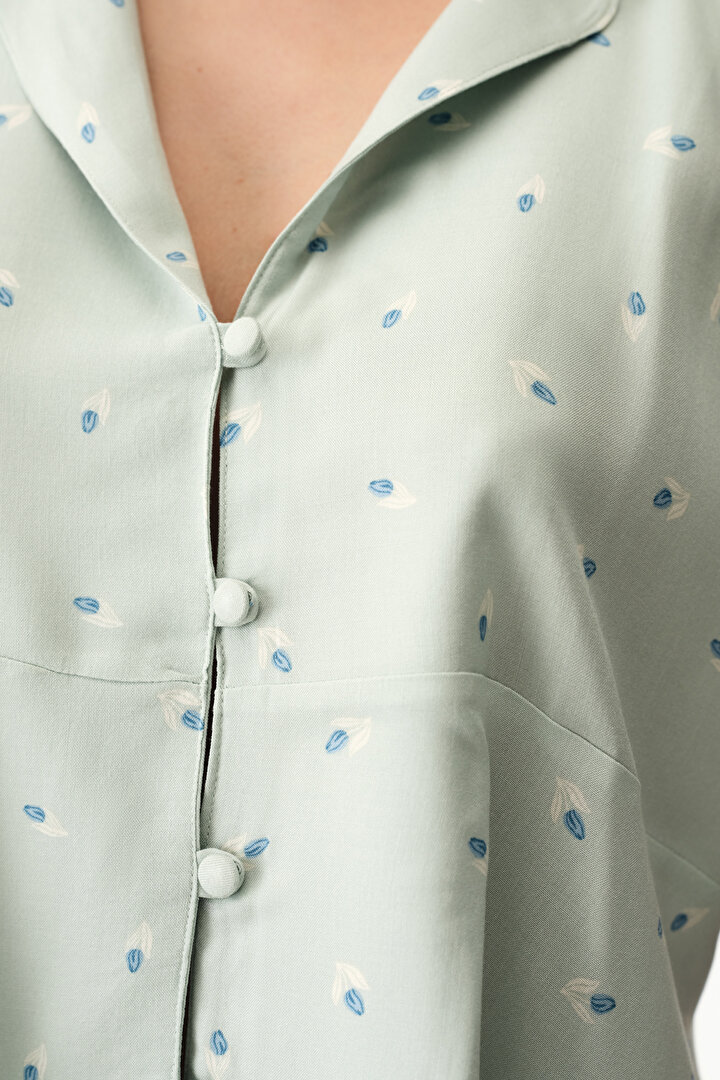 Light Green Serenity Shirt & Pants Pajama Set - 2