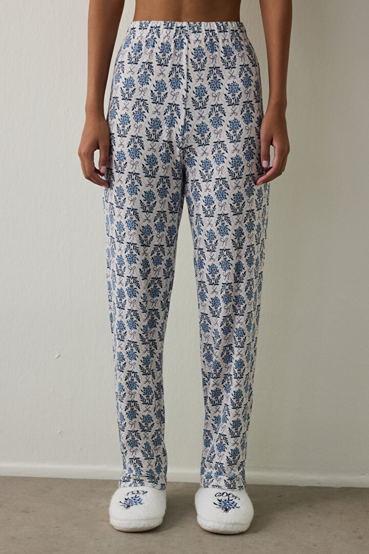 Çiçekli Tea Time Termal Etkisi Pijama Altı - 1
