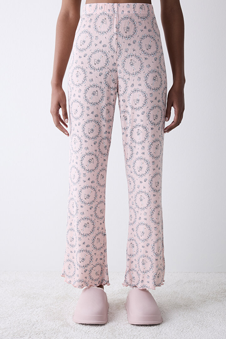 Dreamy Printed Pink Pant PJ Bottom - 2