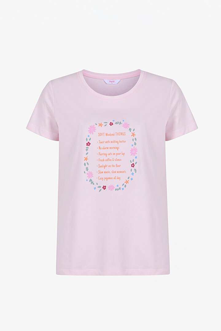 Pembe Weekends Pamuklu Pantolon Pijama Takımı - 2