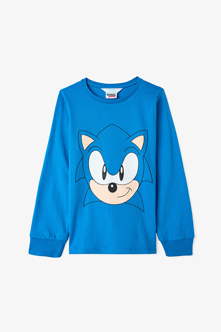 Lacivert Erkek Çocuk Sonic Uzun Kollu Pijama Takımı - 2
