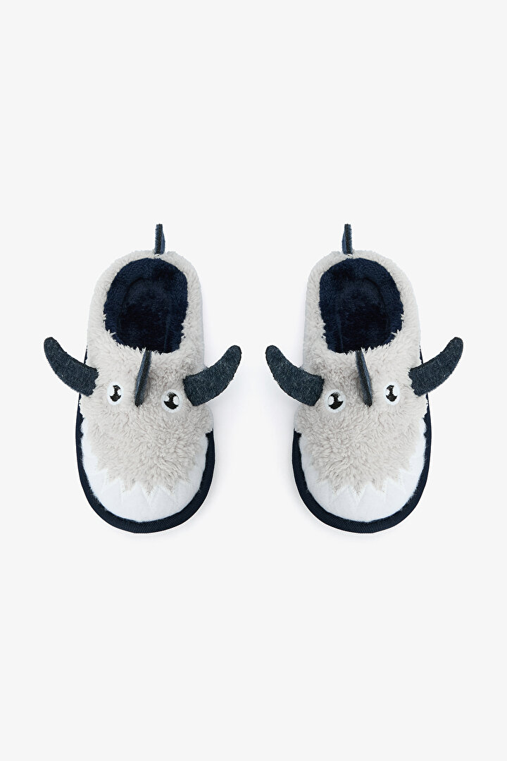 Light Gray Boys Shark Embroidery Detailed Oypatik - 1