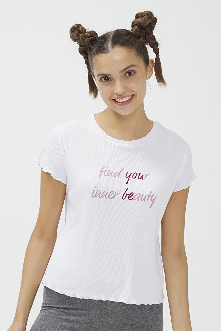 White Bu4u Rib Tshirt - 2