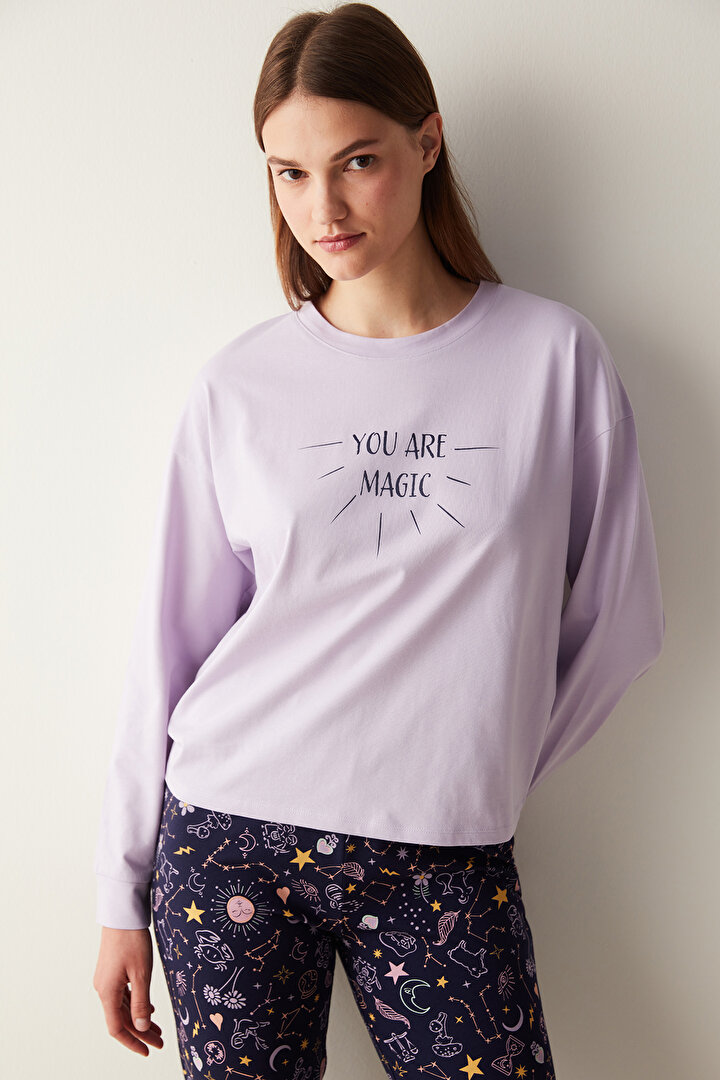 Zodiac Sweatshirt Lilac PJ Top - 2