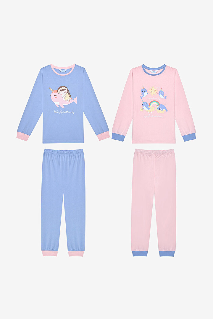 Girls Sky 2in1 Multi Colour PJ Set - 1