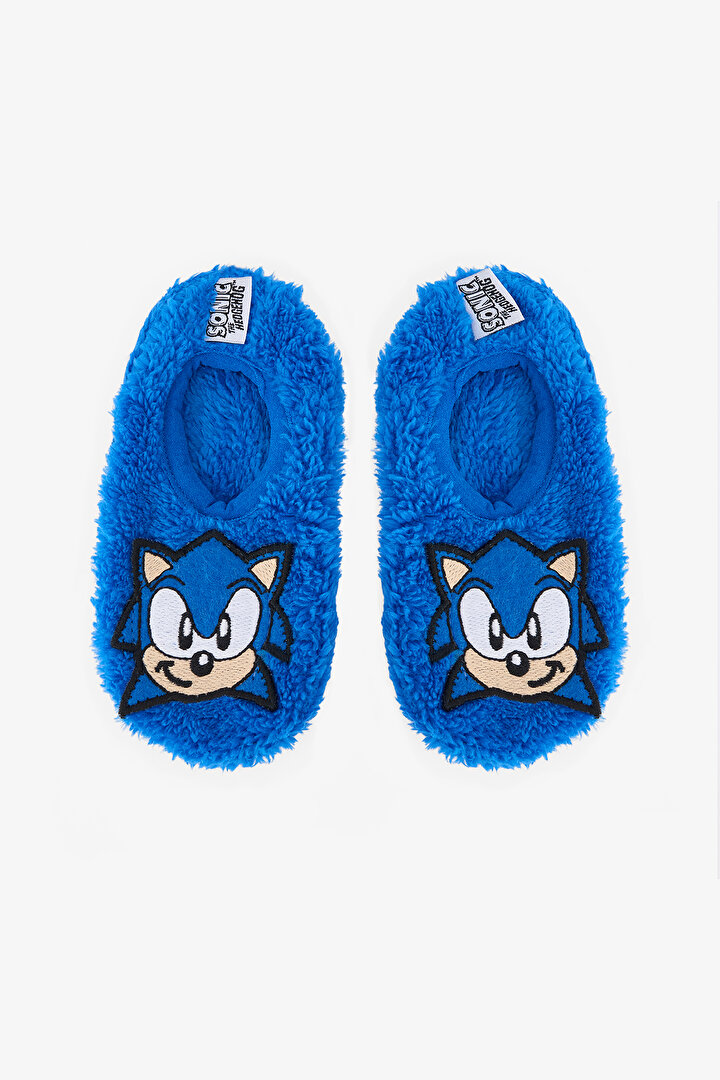Lacivert Erkek Çocuk Sonic Kaymaz Tabanlı Ev Patiği - 1