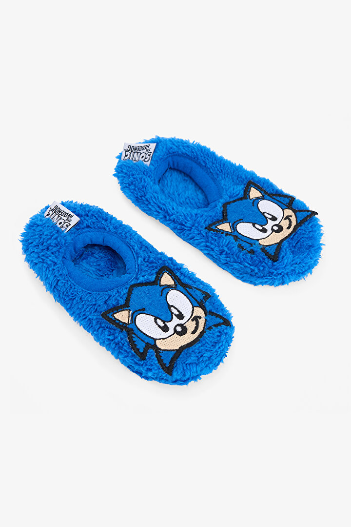 Lacivert Erkek Çocuk Sonic Kaymaz Tabanlı Ev Patiği - 2