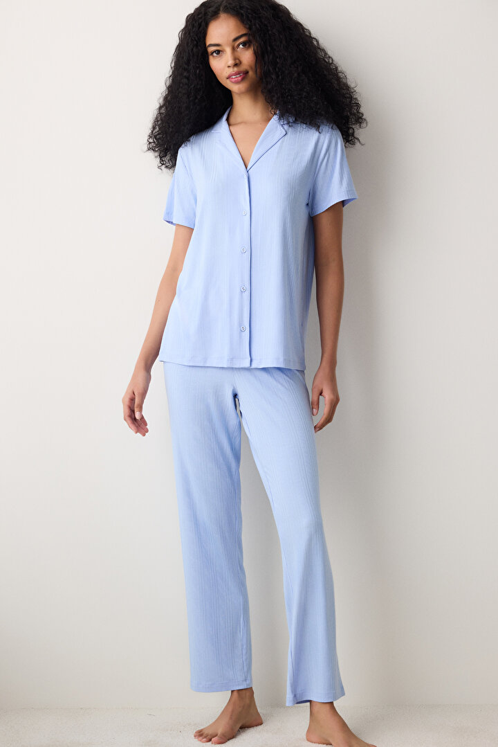 Happiness Shirt Pant Light Blue PJ Set - 1