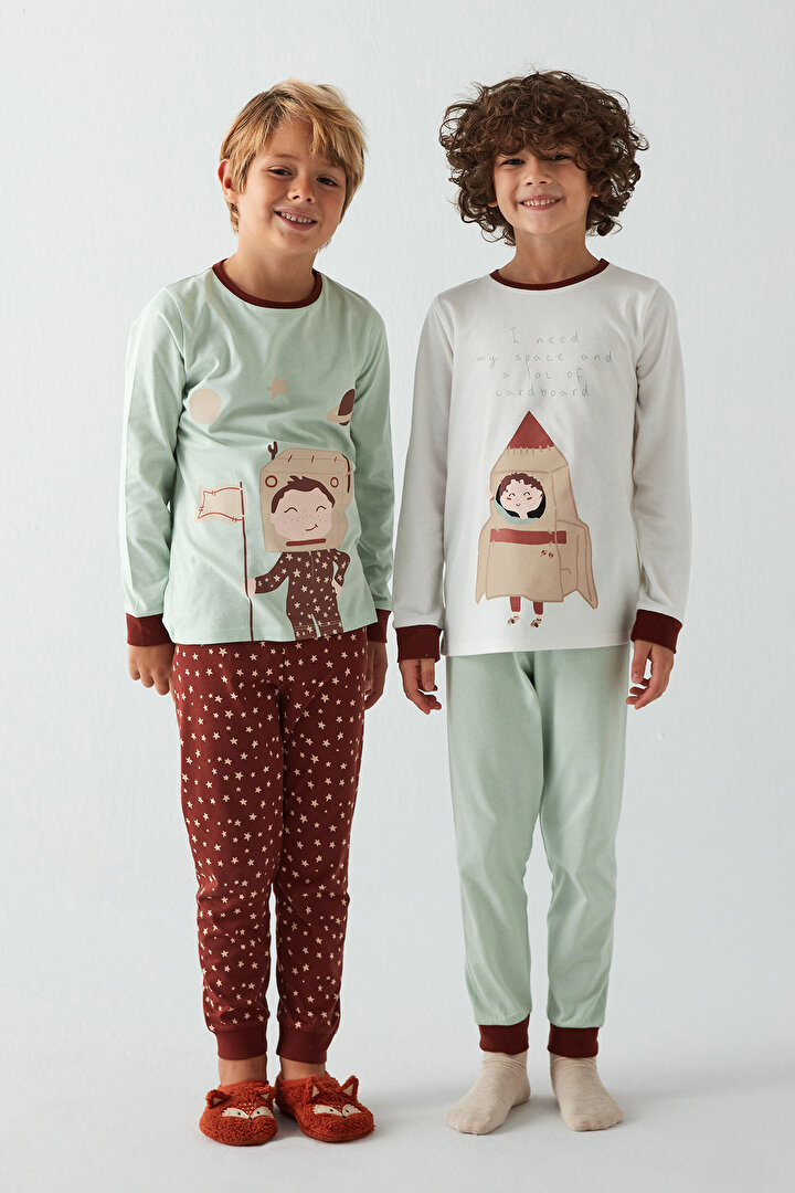 Erkek Çocuk Cardboards 4lü Pijama Takımı - 1