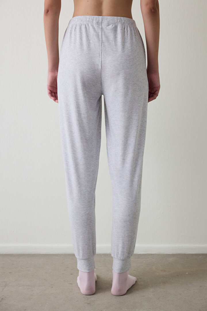 Açık Gri Melanj Not Today Jogger Pijama Altı - 2