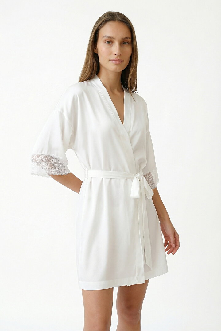 Kırık Beyaz Bridal Charming Sabahlik - 1