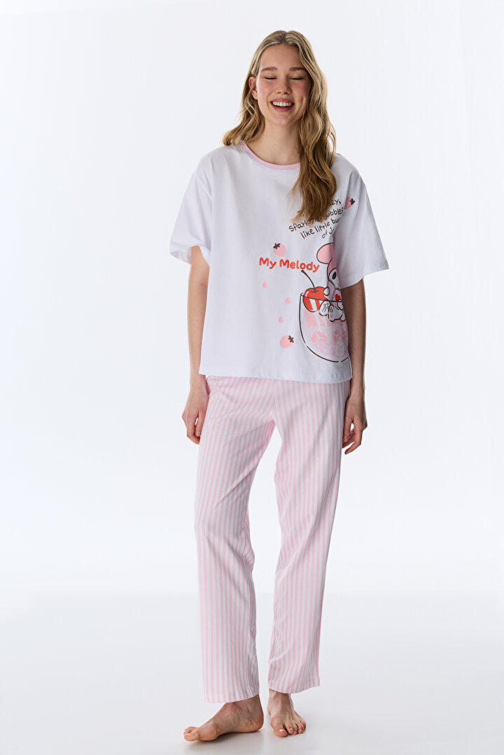Optical White Licensed My Melody Pants Pajama Set - 1