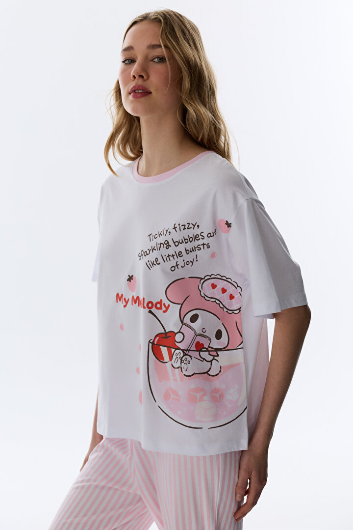 Optical White Licensed My Melody Pants Pajama Set - 2