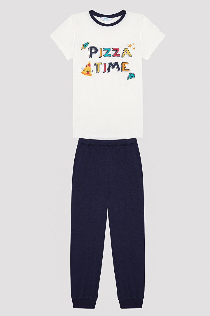 Erkek Çocuk Galaxy Pizza Çok Renkli 2li Pijama Takımı - 2