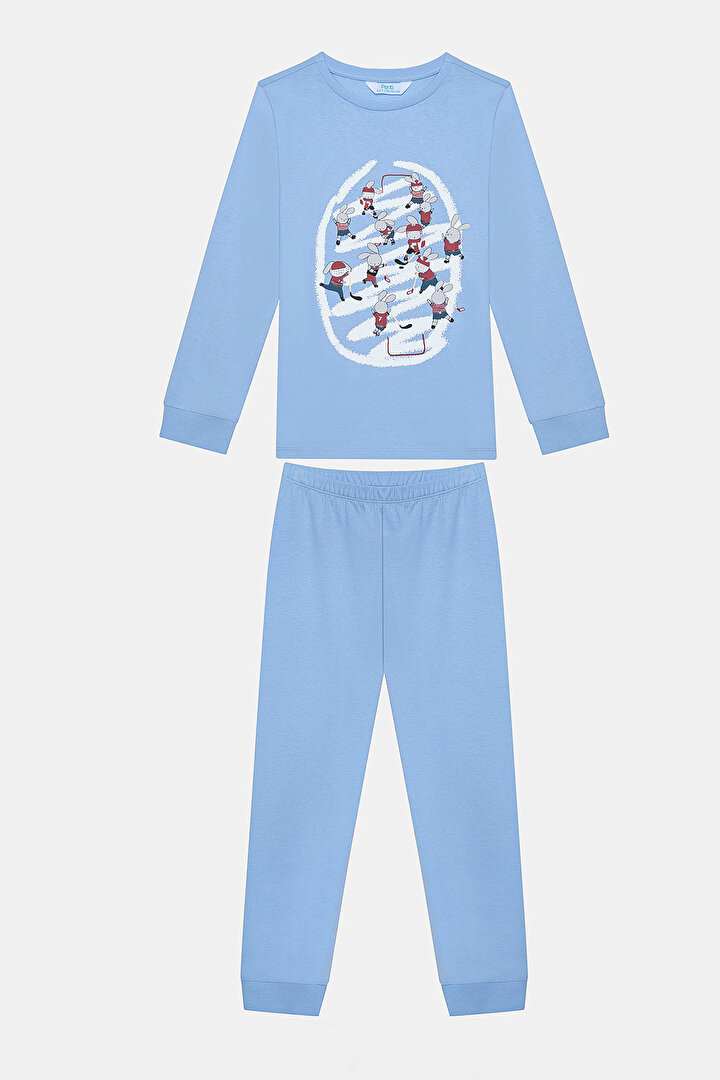 Boys Hockey Bunny 2in1 Multi Colour PJ Set - 2