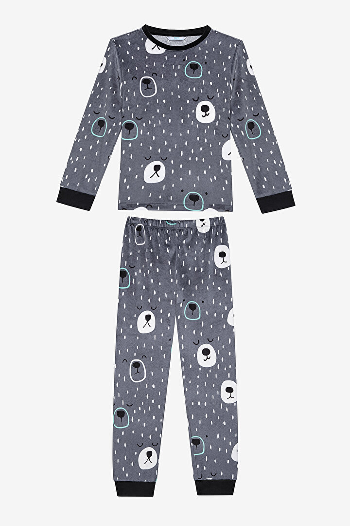 Boys Shadow Bears Grey PJ Set - 1