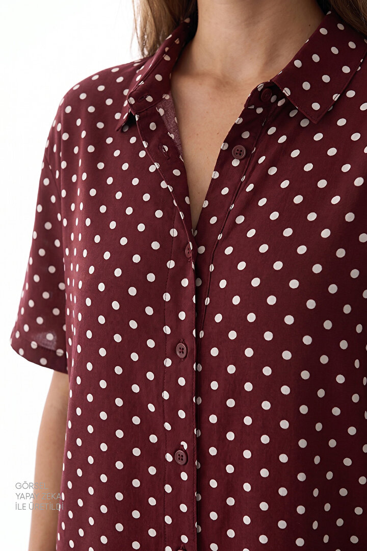 Brown Polka Dots Shirt & Pants Pajama Set - 2