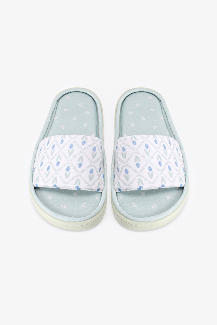 Açık Yeşil Serenity Floral Terlik - 1