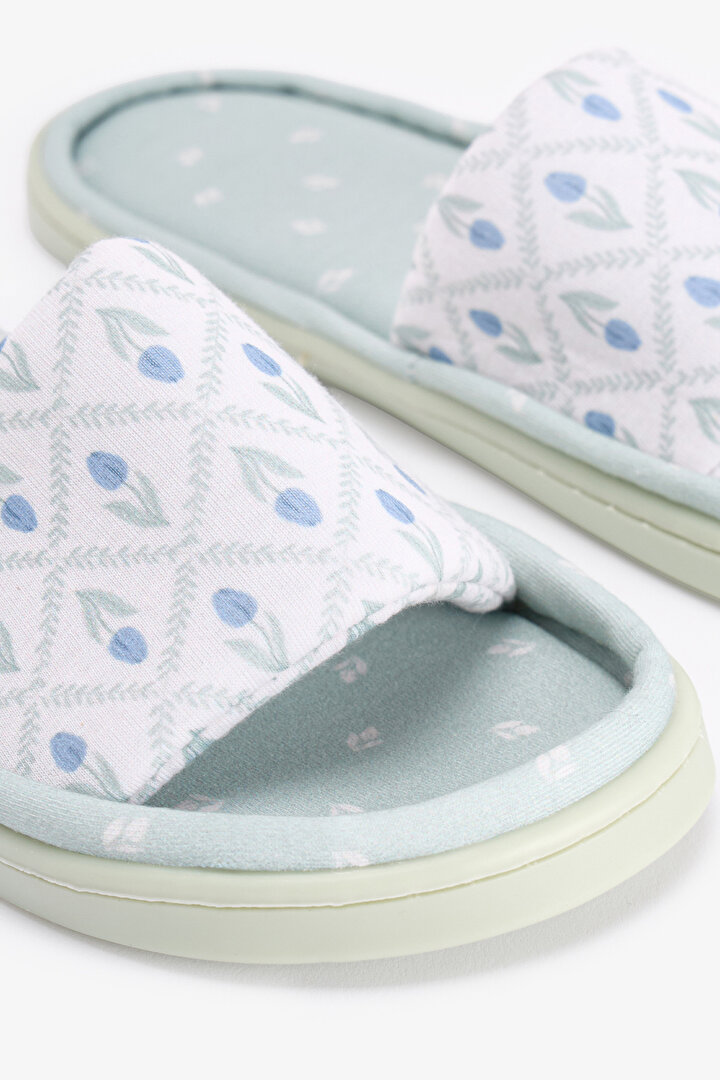 Açık Yeşil Serenity Floral Terlik - 2