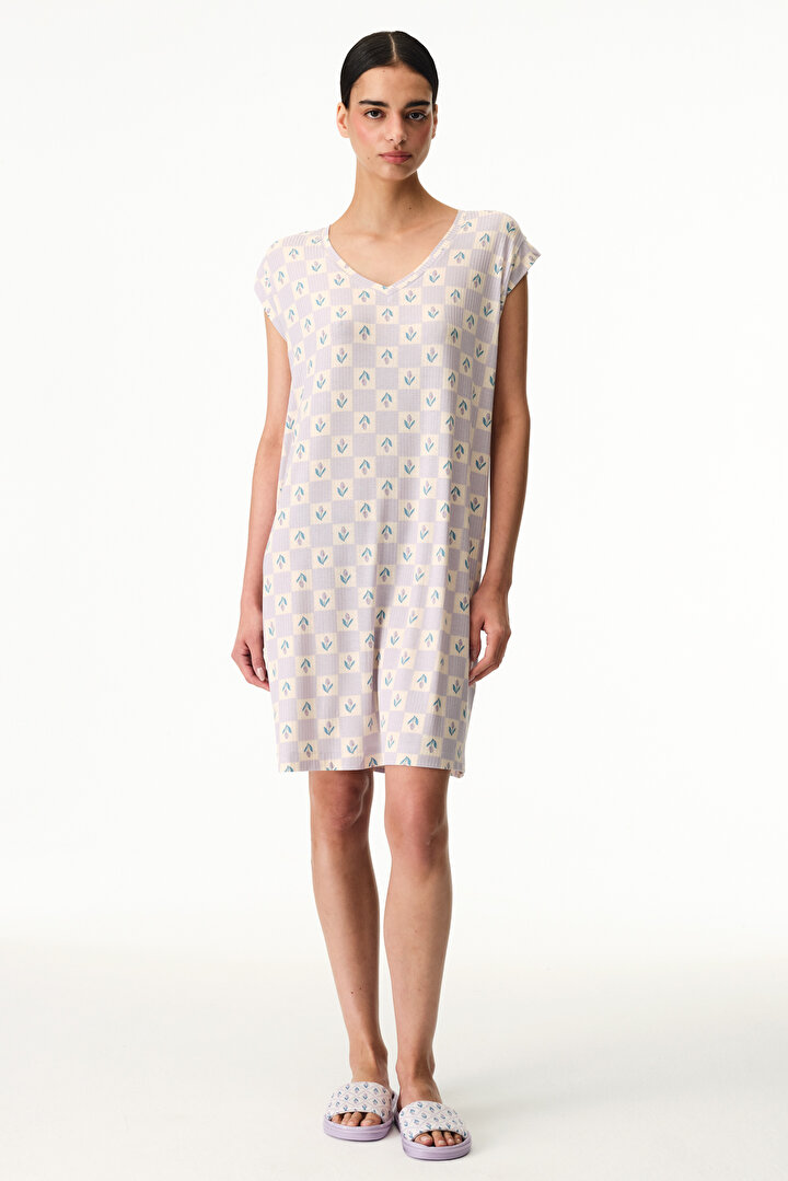 Lilac Ella Printed Nightgown - 1