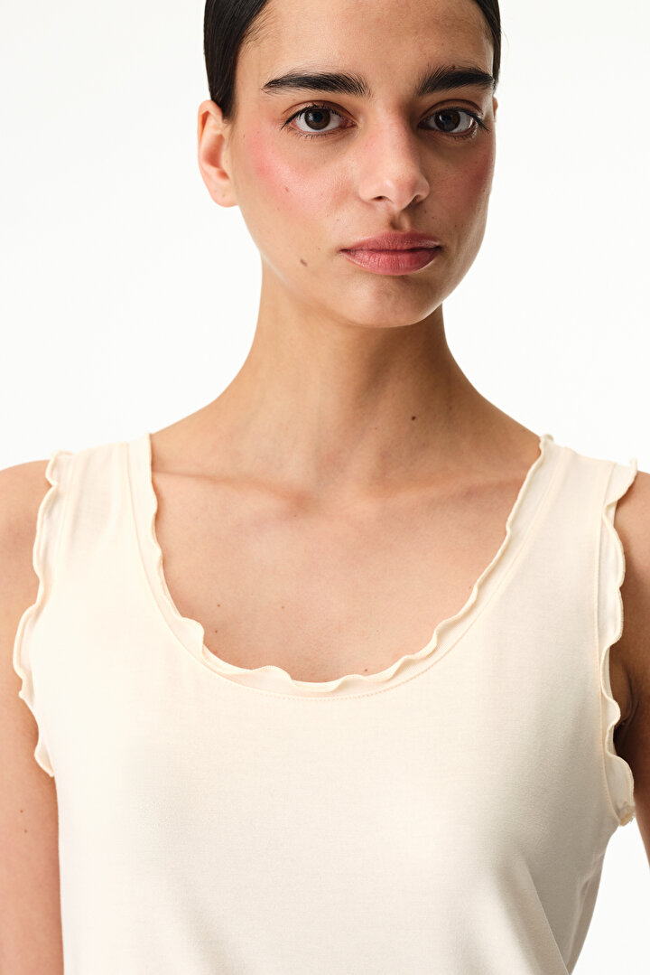 Beige Sweet Day Tank Pajama Top - 2