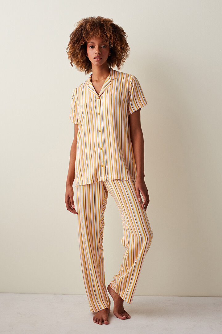 Endless Stripes Gömlek Pantolon Pijama Takımı - 1