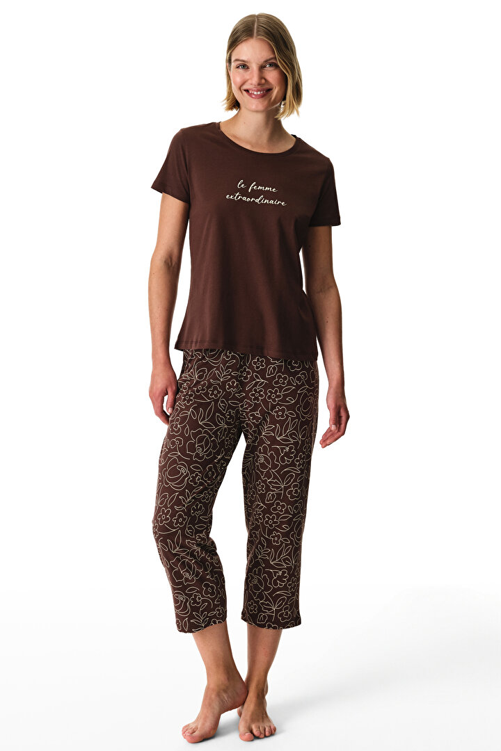 Extraordinaire Pamuklu Kapri Pijama Takımı - 1