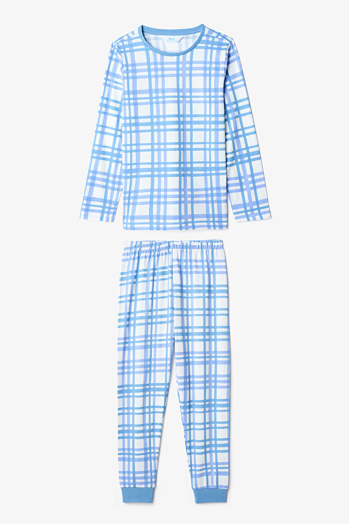 Erkek Çocuk Riding 2'li Ekoseli Uzun Kollu Pijama Takımı - 2