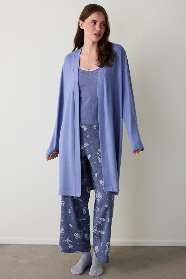 Indigo Hailee Soft Long Sleeve Robe - 2