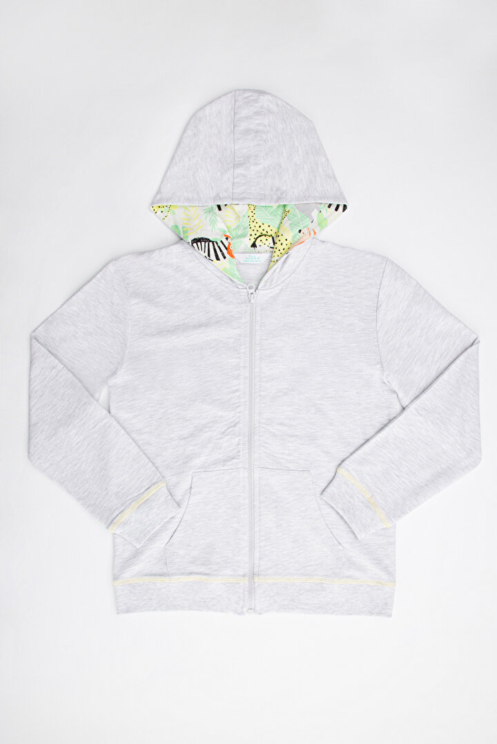 Grey Unisex LD Hood Sweatshirt - 1