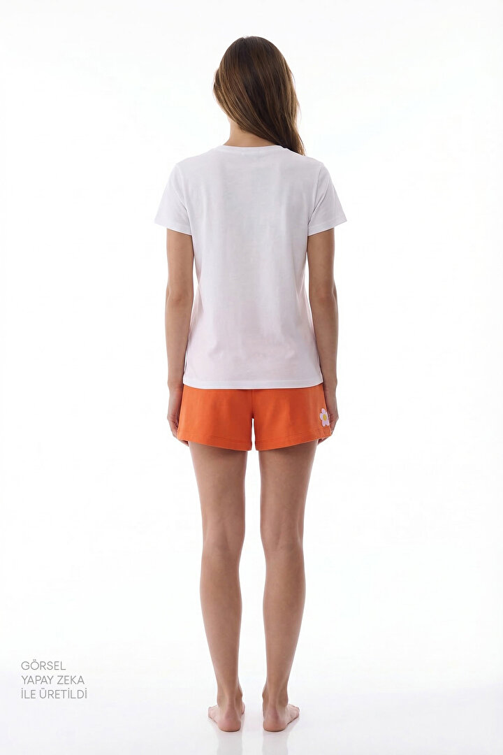 Kırık Beyaz Be Kind Pamuklu Şortlu Pijama Takımı - 2