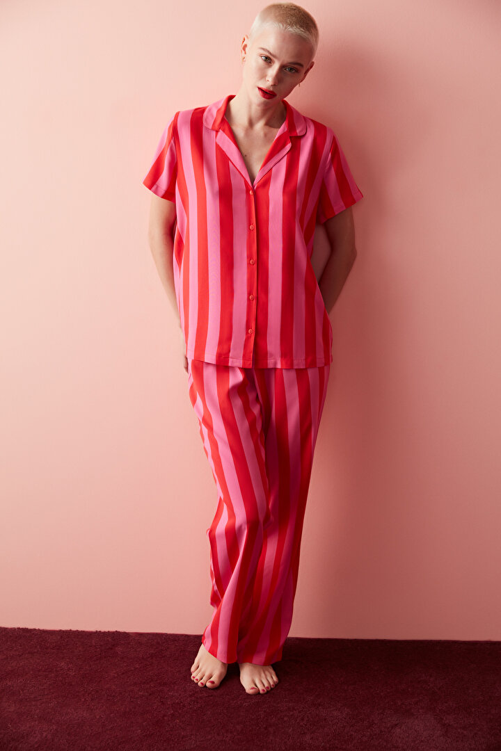 Çok Renkli Ent For You Striped Pijama Takımı - 2