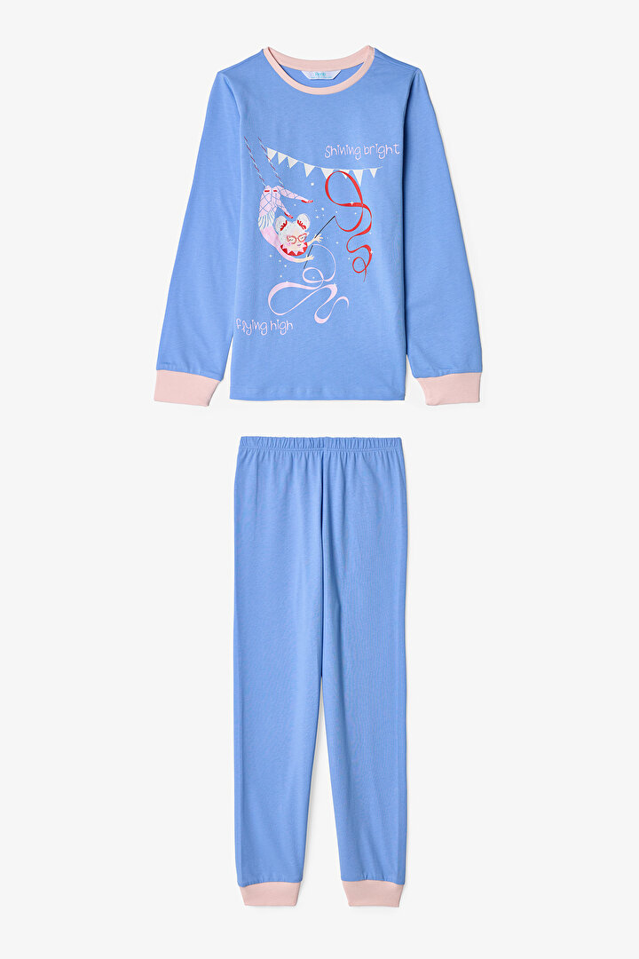 Kız Çocuk Twist Kurdela Desenli Uzun Kollu 2'li Pijama Takımı - 2
